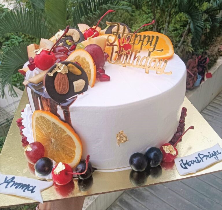 Fresh Fruits and Nuts Cake